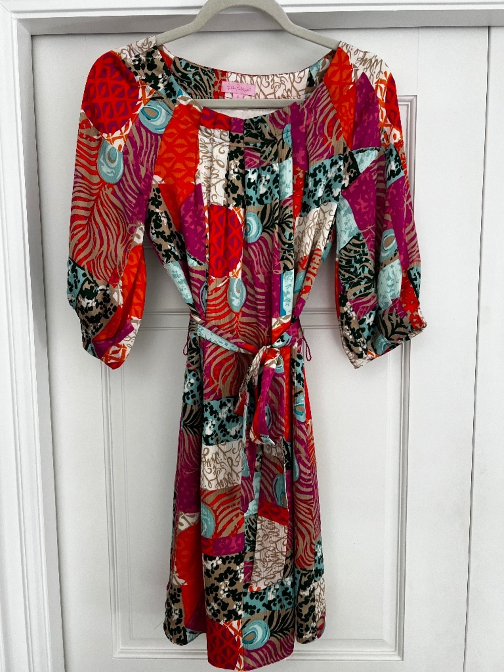 Lilly Pulitzer Keating Dress Patchwork Multi Mini Size 2